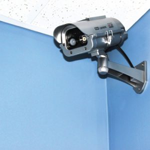 Solar Powered Dummy Camera with Motion Activated Flashing LED In Room Corner